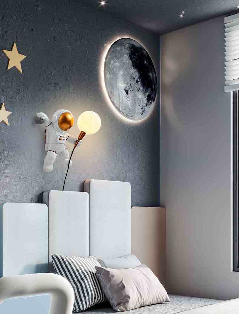 Rocket Pocket Astronaut Kids Room Wall Light